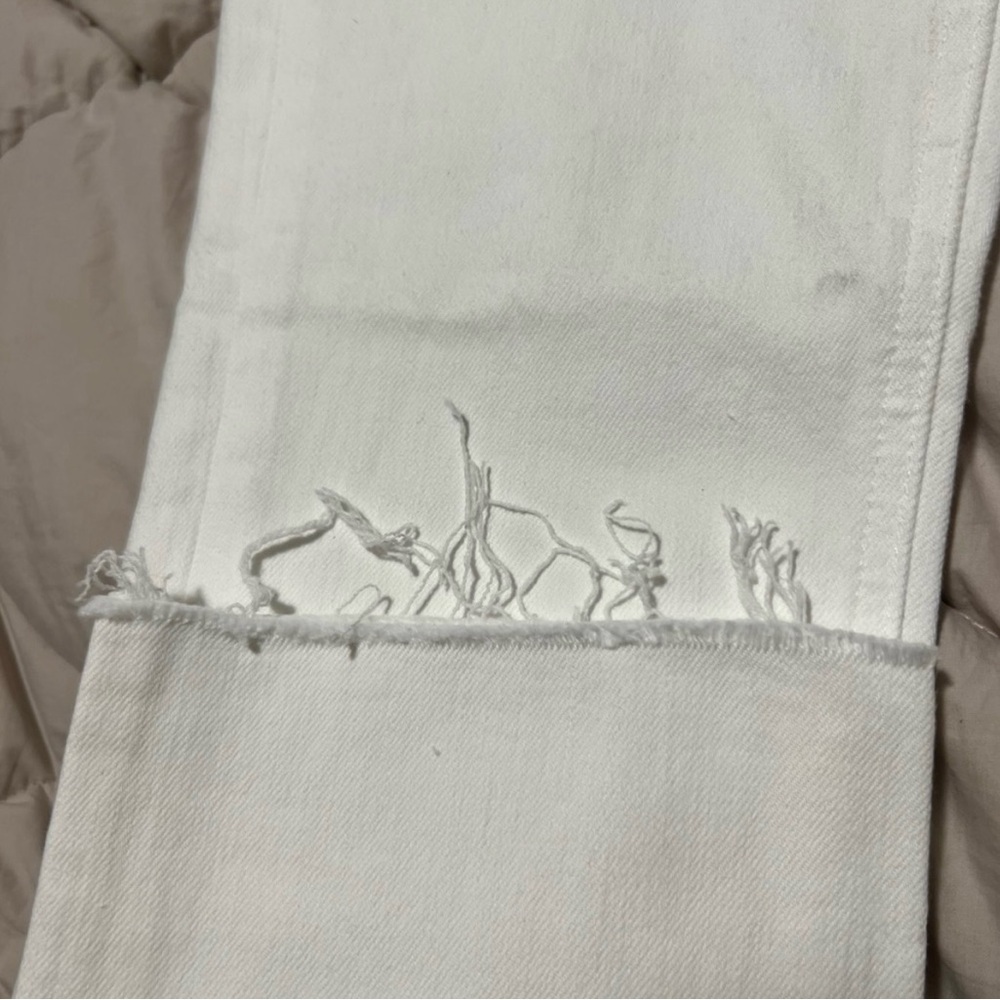 MOTHER Mid Rise Dazzler Ankle Fray 25 White Fairest of Them All Denim Jeans NWT - Picture 6 of 6